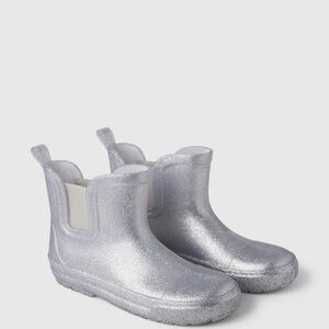 Kids Silver Glitter Rainboots